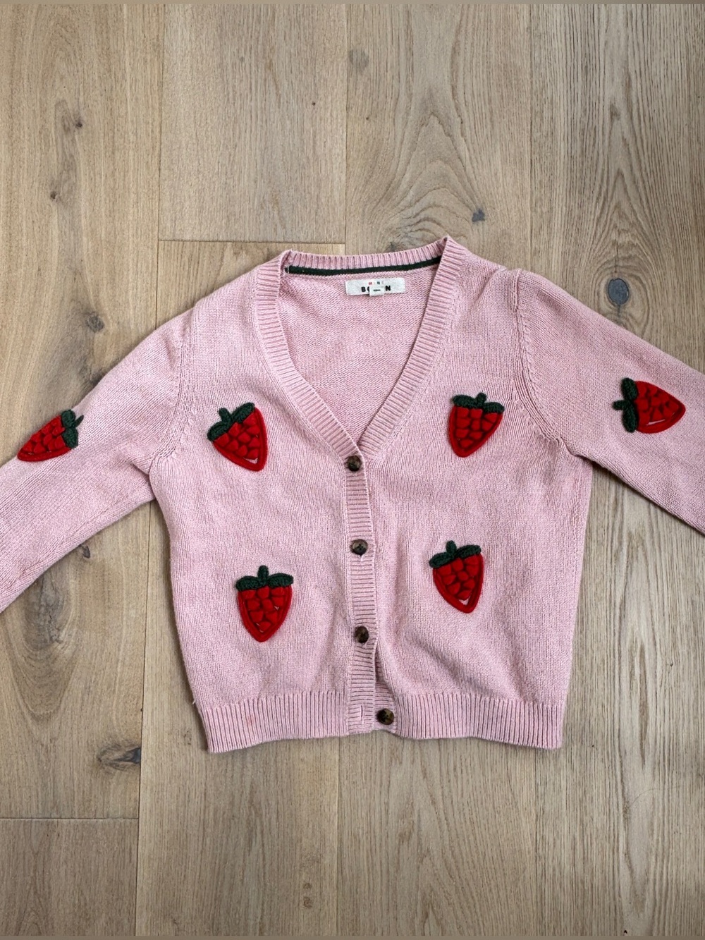 Mini Boden strawberry cardigan